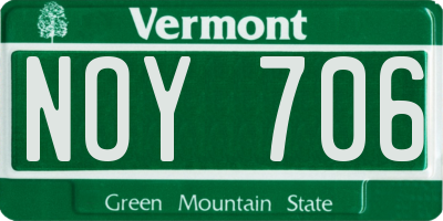 VT license plate NOY706
