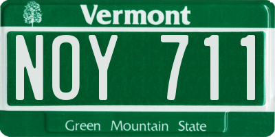 VT license plate NOY711