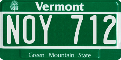 VT license plate NOY712