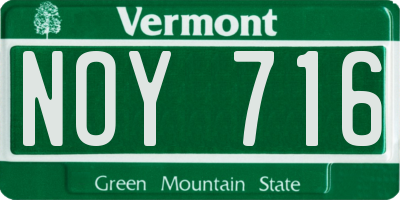 VT license plate NOY716