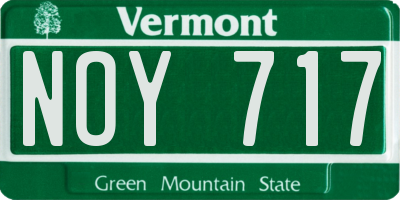 VT license plate NOY717