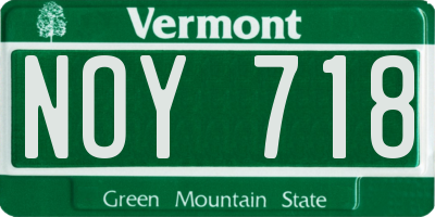 VT license plate NOY718