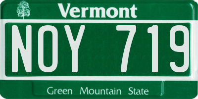 VT license plate NOY719
