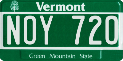 VT license plate NOY720