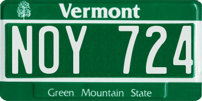 VT license plate NOY724