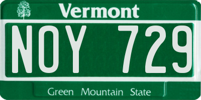 VT license plate NOY729