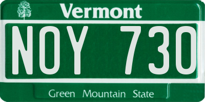 VT license plate NOY730
