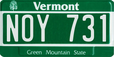 VT license plate NOY731