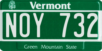 VT license plate NOY732