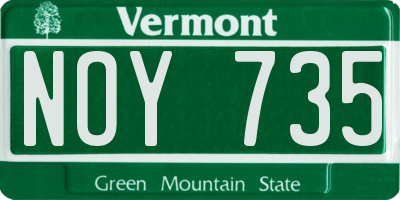 VT license plate NOY735
