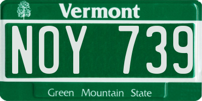 VT license plate NOY739