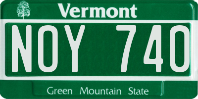 VT license plate NOY740
