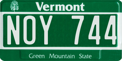VT license plate NOY744