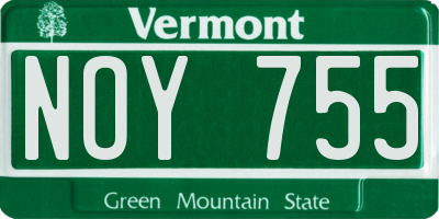 VT license plate NOY755