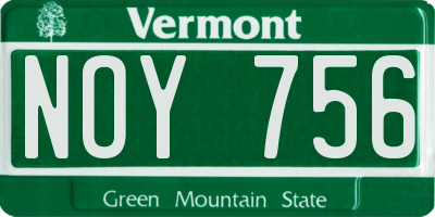 VT license plate NOY756