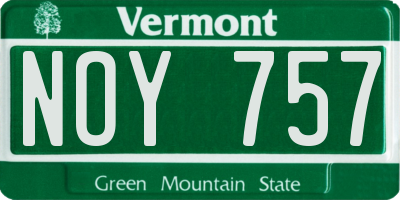 VT license plate NOY757
