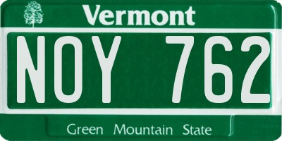 VT license plate NOY762