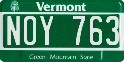 VT license plate NOY763
