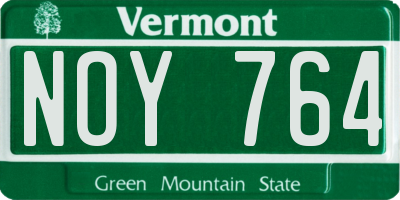 VT license plate NOY764