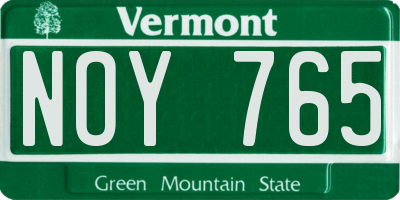 VT license plate NOY765