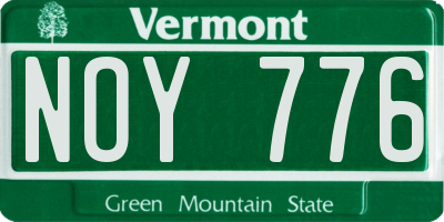 VT license plate NOY776