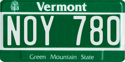 VT license plate NOY780