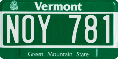 VT license plate NOY781