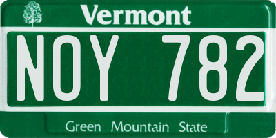 VT license plate NOY782
