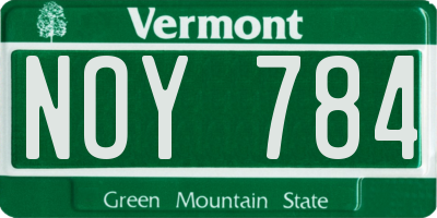 VT license plate NOY784