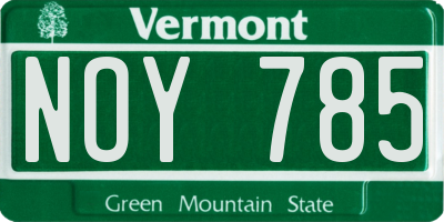 VT license plate NOY785