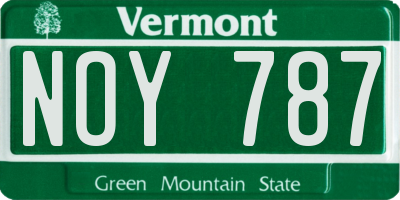 VT license plate NOY787