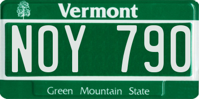 VT license plate NOY790