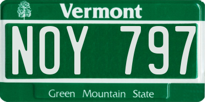 VT license plate NOY797