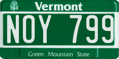 VT license plate NOY799