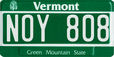 VT license plate NOY808