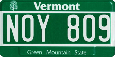 VT license plate NOY809