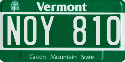 VT license plate NOY810