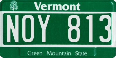 VT license plate NOY813