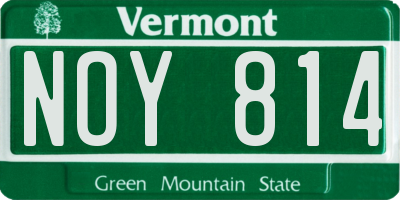 VT license plate NOY814
