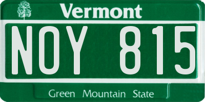 VT license plate NOY815