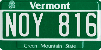 VT license plate NOY816