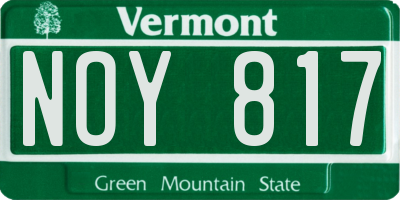 VT license plate NOY817