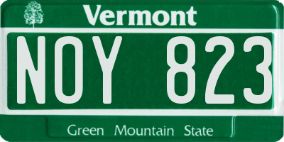 VT license plate NOY823