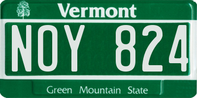 VT license plate NOY824