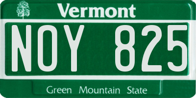 VT license plate NOY825