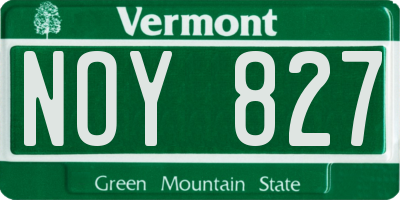 VT license plate NOY827