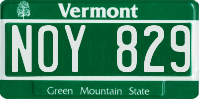 VT license plate NOY829