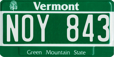 VT license plate NOY843