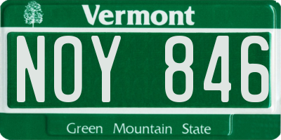 VT license plate NOY846