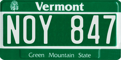 VT license plate NOY847